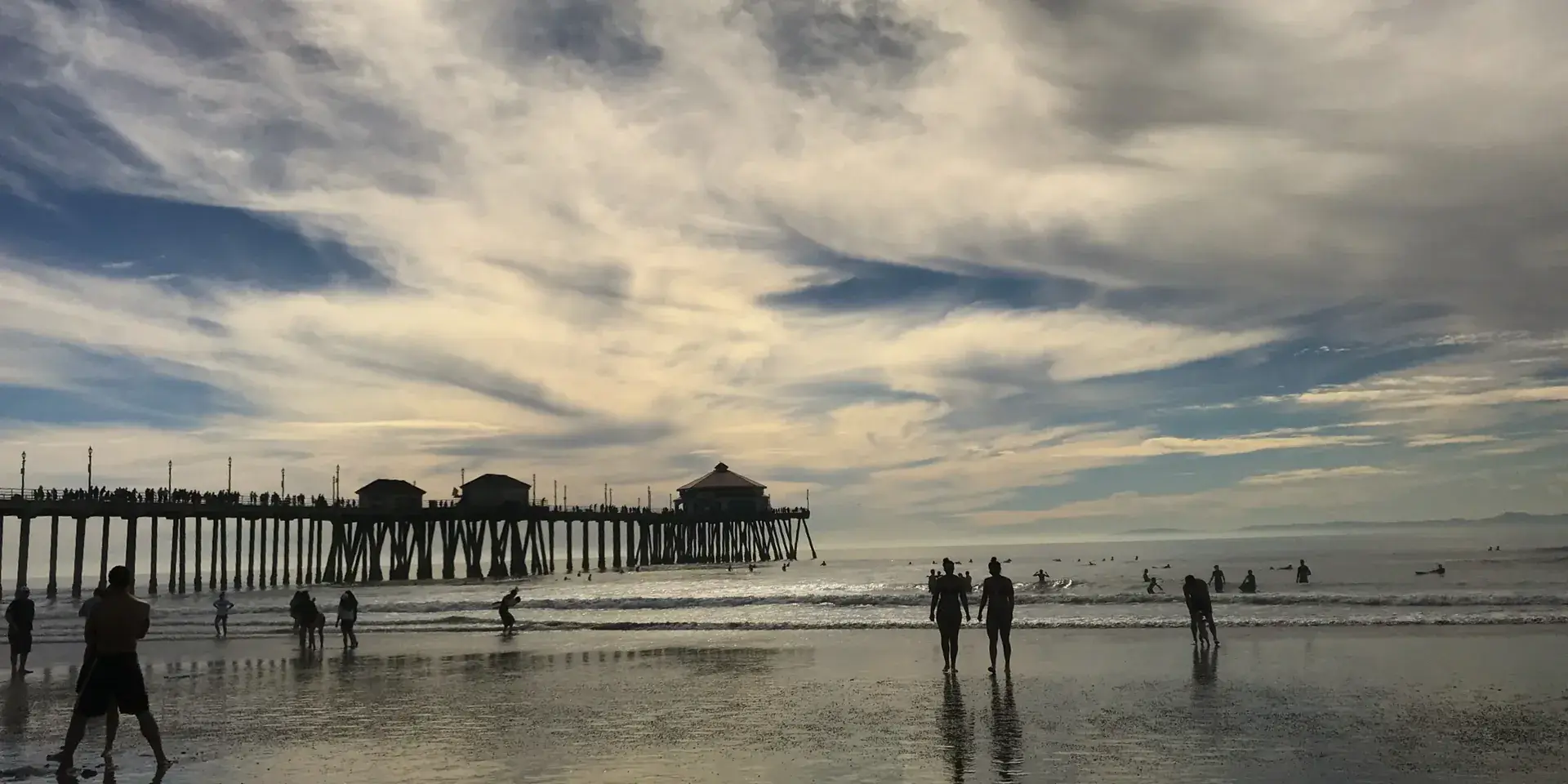 A pier stretching into the sea