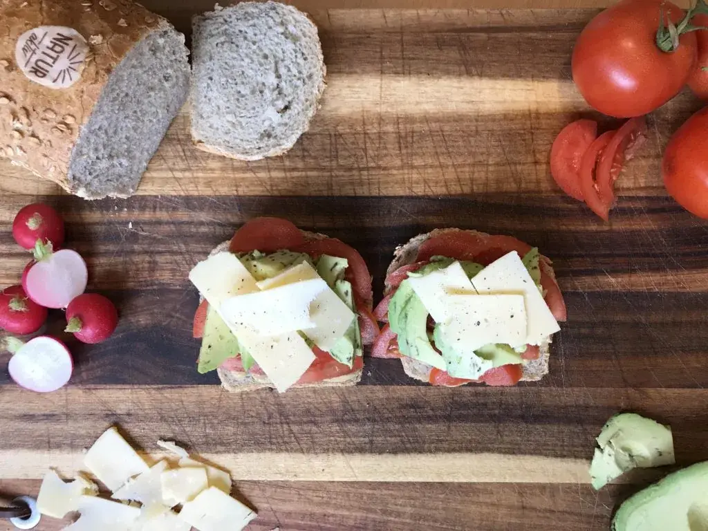 Sandwiches on a kitchen board